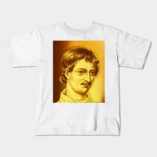 Giordano Bruno Golden Portrait | Giordano Bruno Artwork 8 Kids T-Shirt